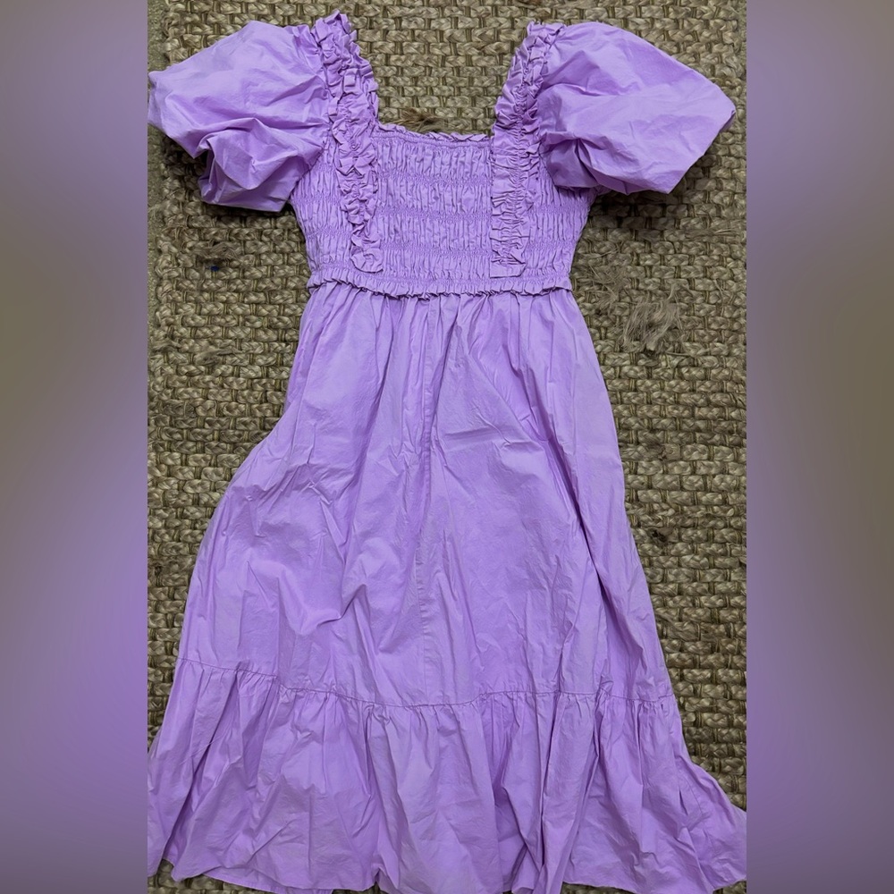 English Factory puffy sleeve purple dress 👗
